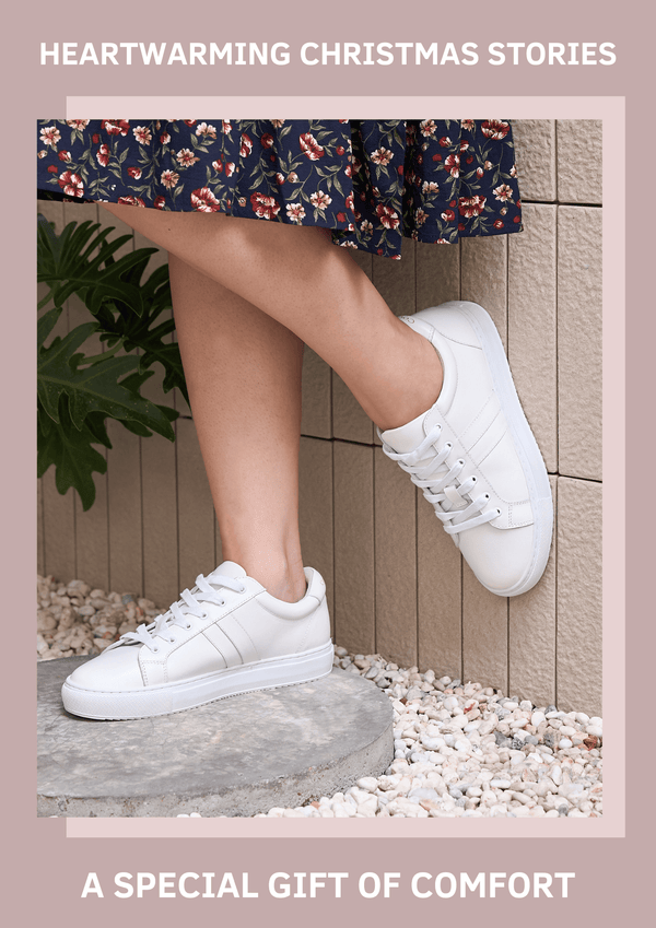 sleek white leather trainers