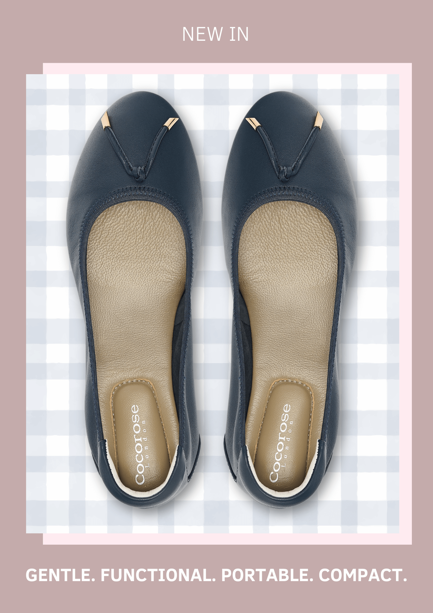 classic pointed toe ballet flats in navy leather