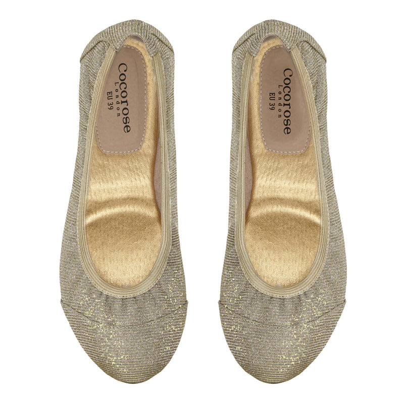 Barbican - Desert Gold Fold Up Ballet Flats Cocorose London