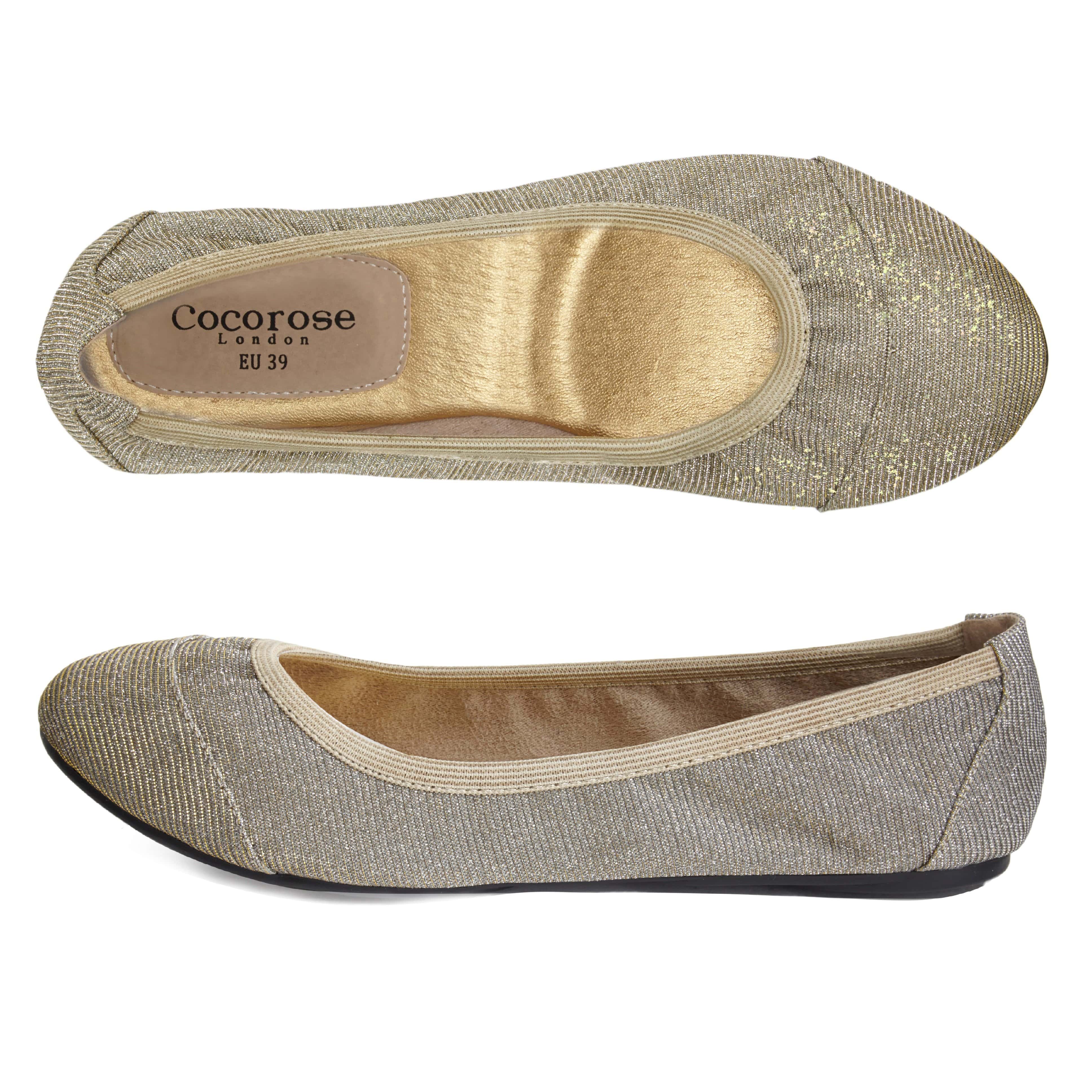 Barbican - Desert Gold Fold Up Ballet Flats Cocorose London