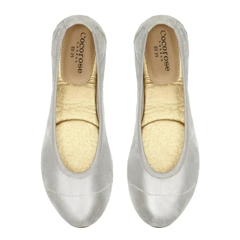 Barbican - Silver Ballet Flats (EU37 Only) Cocorose London