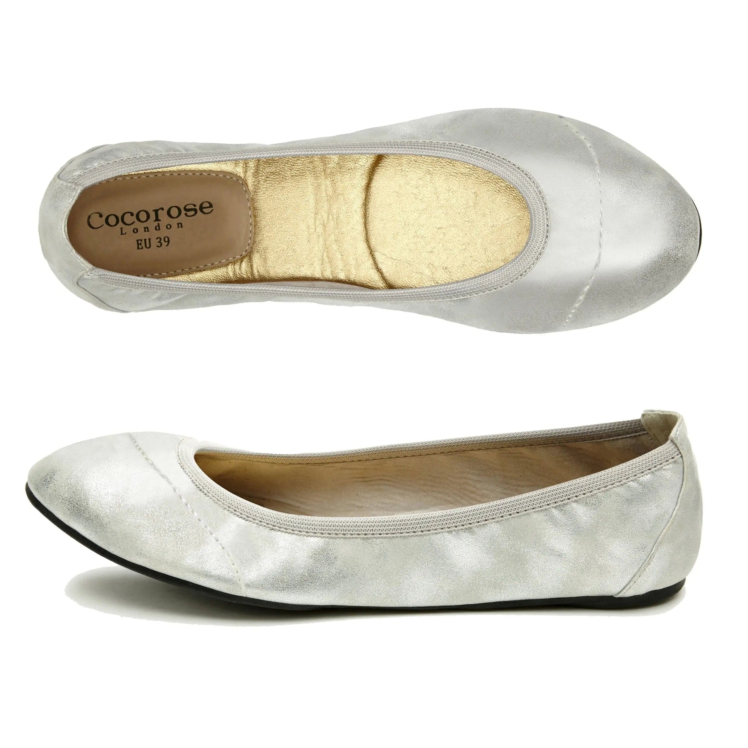 Barbican - Silver Ballet Flats (EU37 Only) Cocorose London