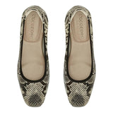 Barnes - Grey Snakeprint Leather Ballet Flats Cocorose London