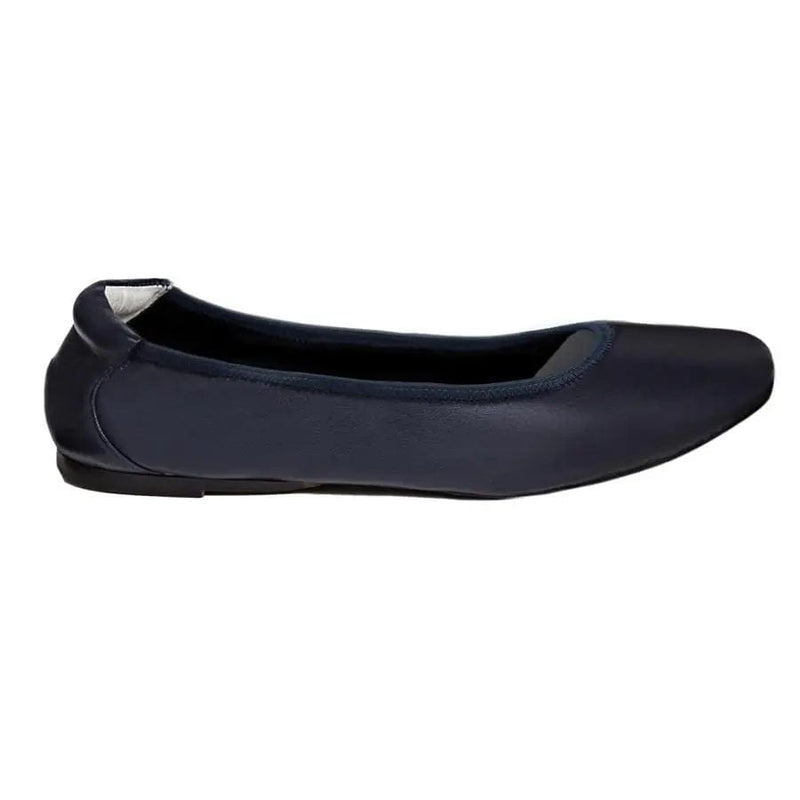 Barnes - Navy Leather Ballet Flats Cocorose London