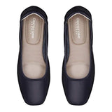 Barnes - Navy Leather Ballet Flats Cocorose London