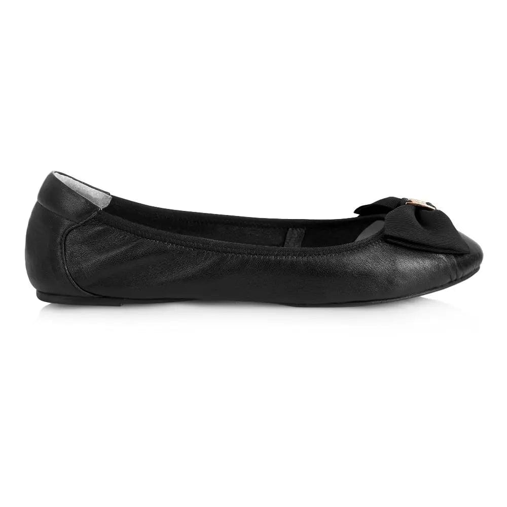 Buckingham - Black Leather Ballerina Cocorose London