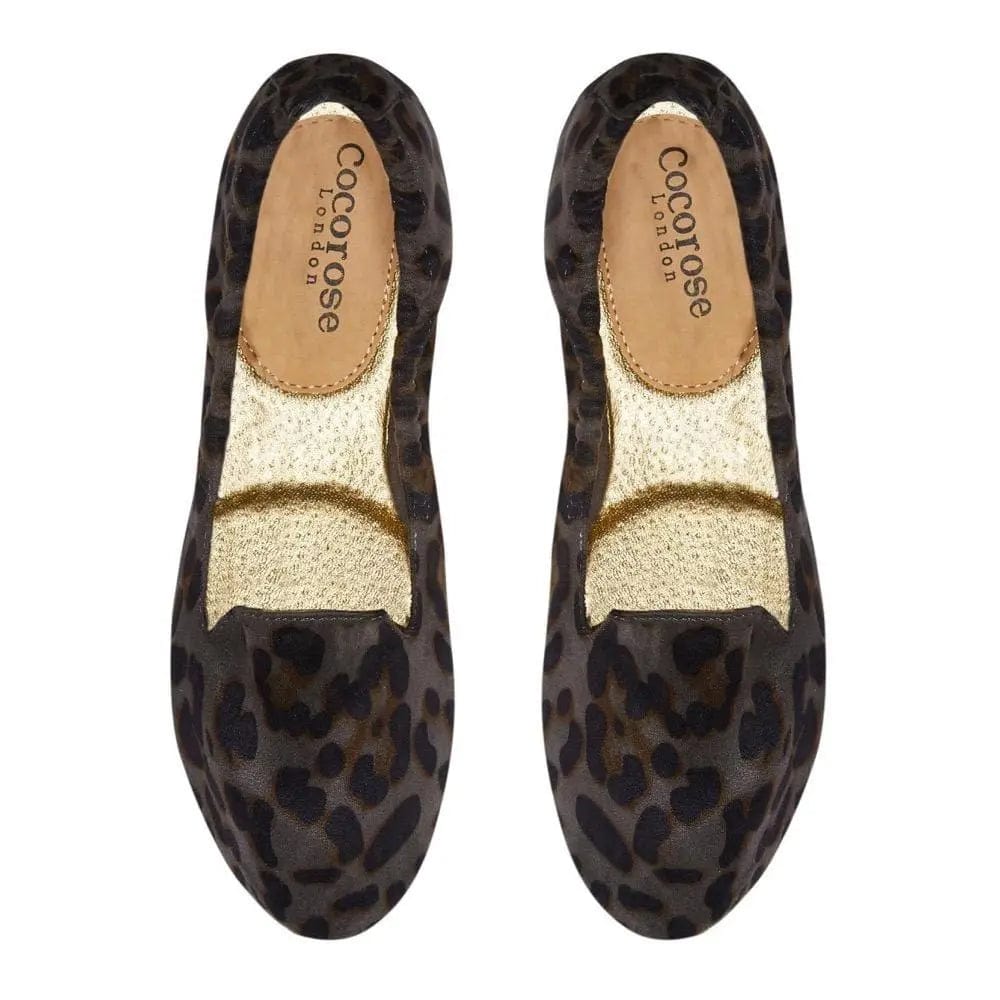 Carnaby - Grey Leopard Print Foldable Shoes Cocorose London