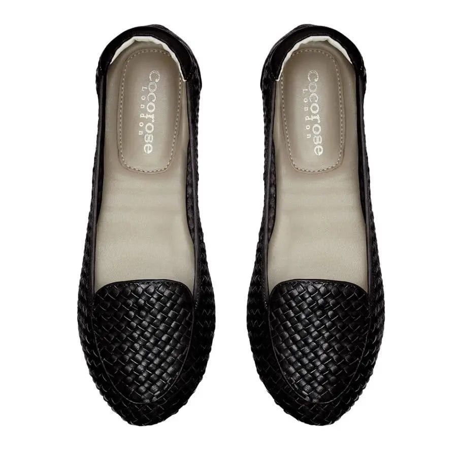 Clapham - Black Woven Leather Loafers Cocorose London