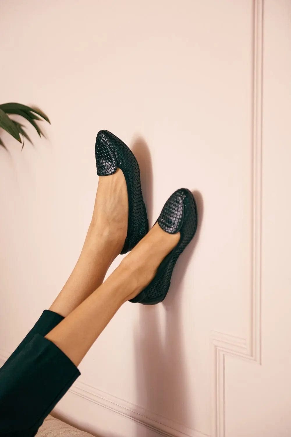 Clapham - Black Woven Leather Loafers Cocorose London