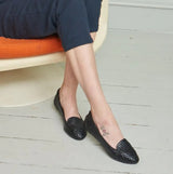 Clapham - Black Woven Leather Loafers Cocorose London