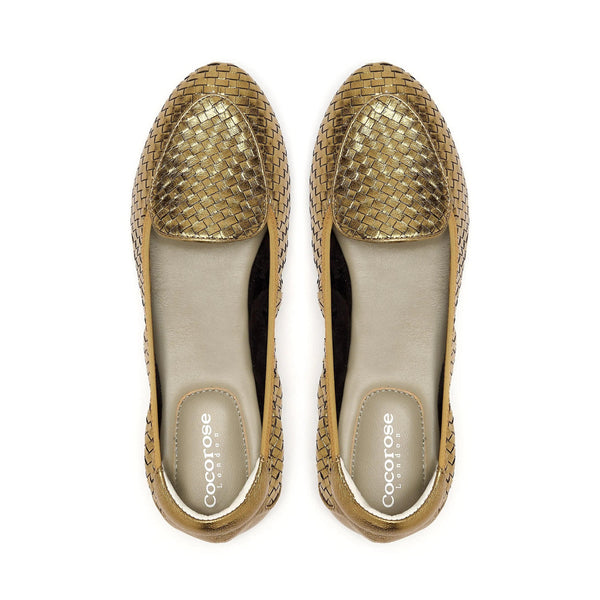 Clapham - Bronze Woven Leather Loafers Cocorose London