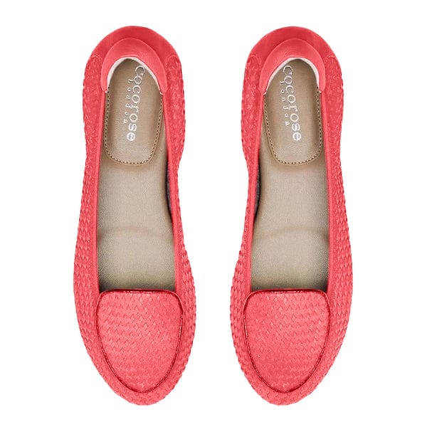 Comfortable Leather Loafers in Coral colour