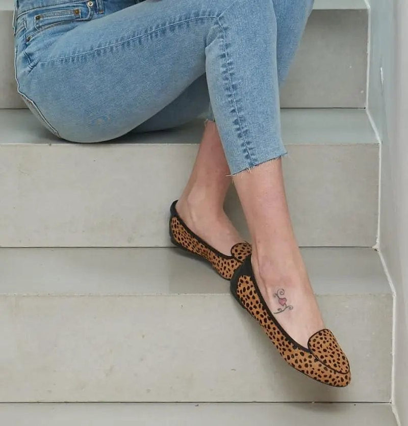 Clapham - Leopard Print Leather Loafers Cocorose London