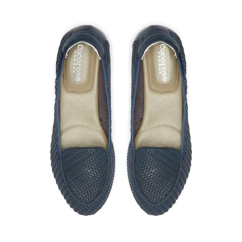 Clapham - Navy Woven Leather Loafers Cocorose London