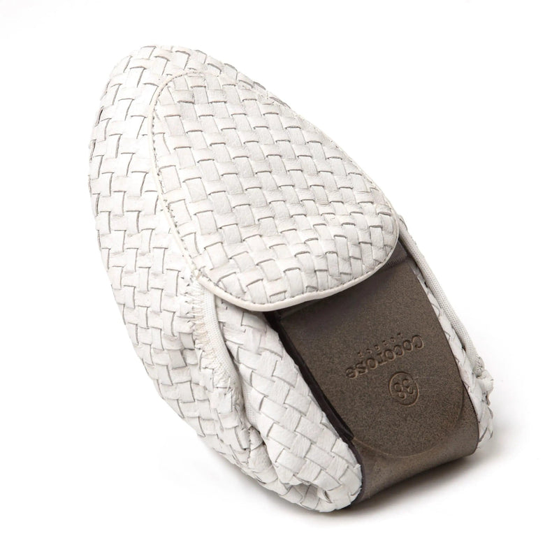 Clapham - White Woven Leather Loafers Cocorose London