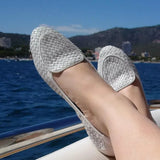 Clapham - White Woven Leather Loafers Cocorose London