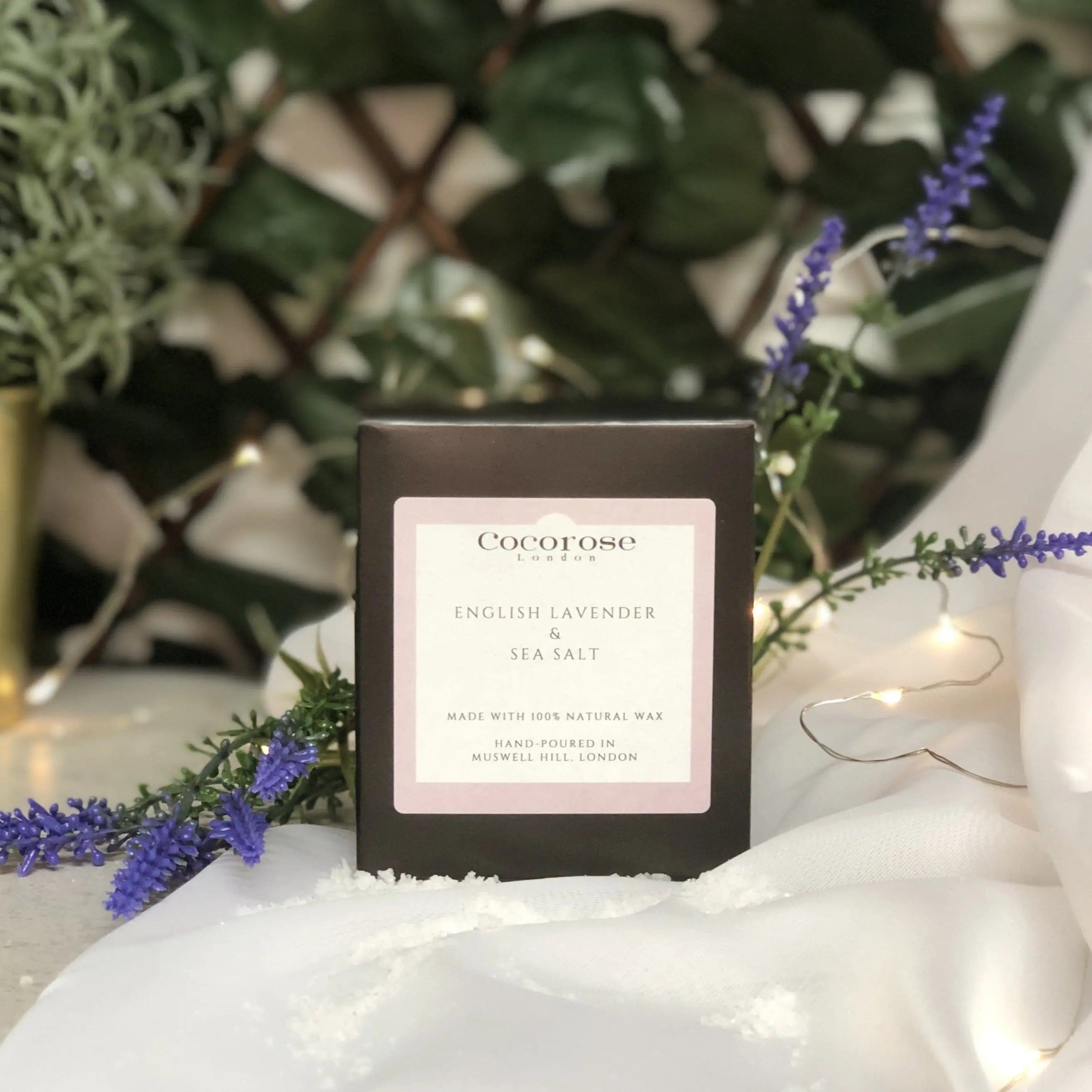 English Lavender & Sea Salt Natural Wax Candle Cocorose London