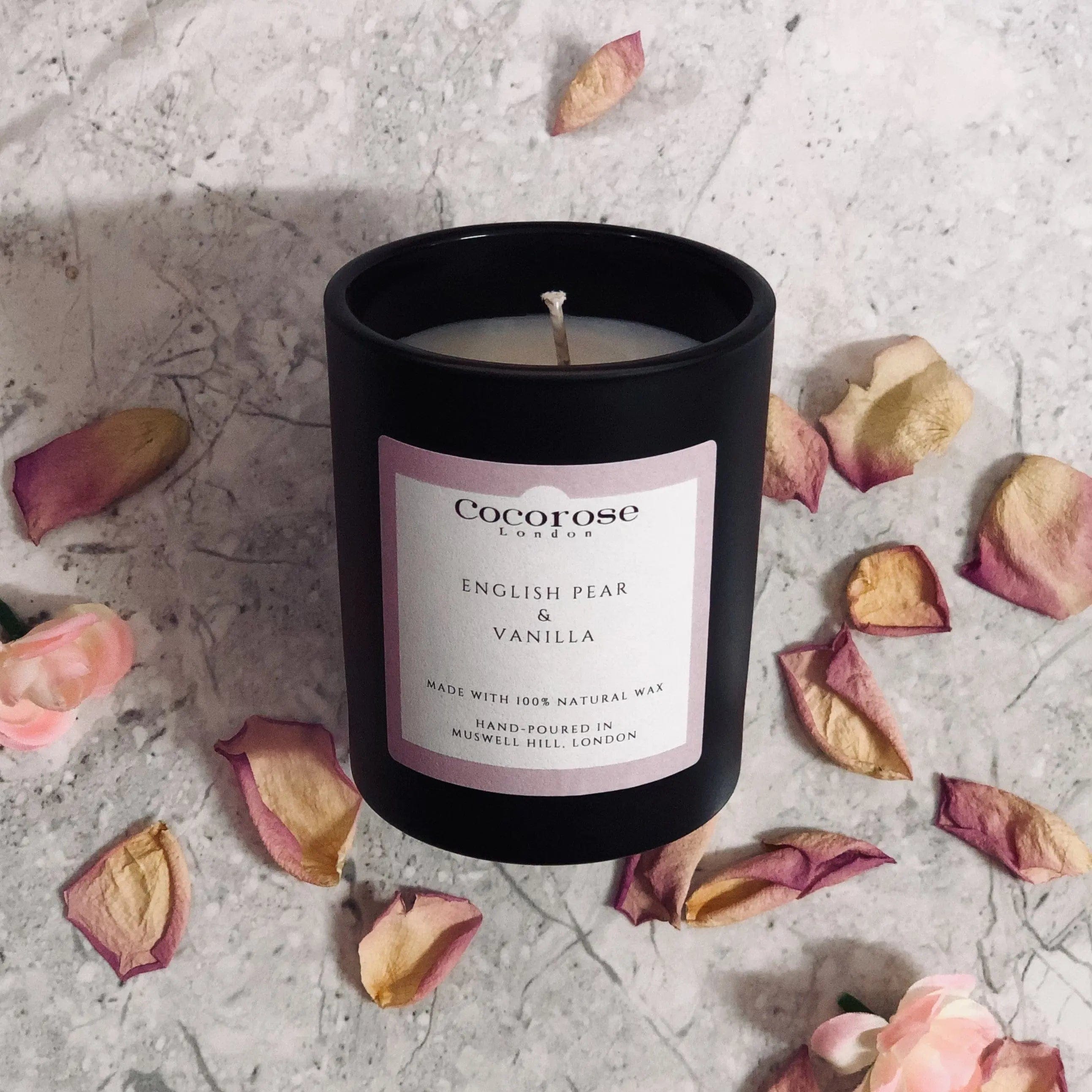 English Pear & Vanilla Natural Wax Candle Cocorose London