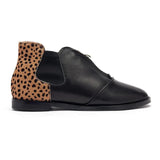 Hampstead - Black and Leopard Print Leather Boots Cocorose London