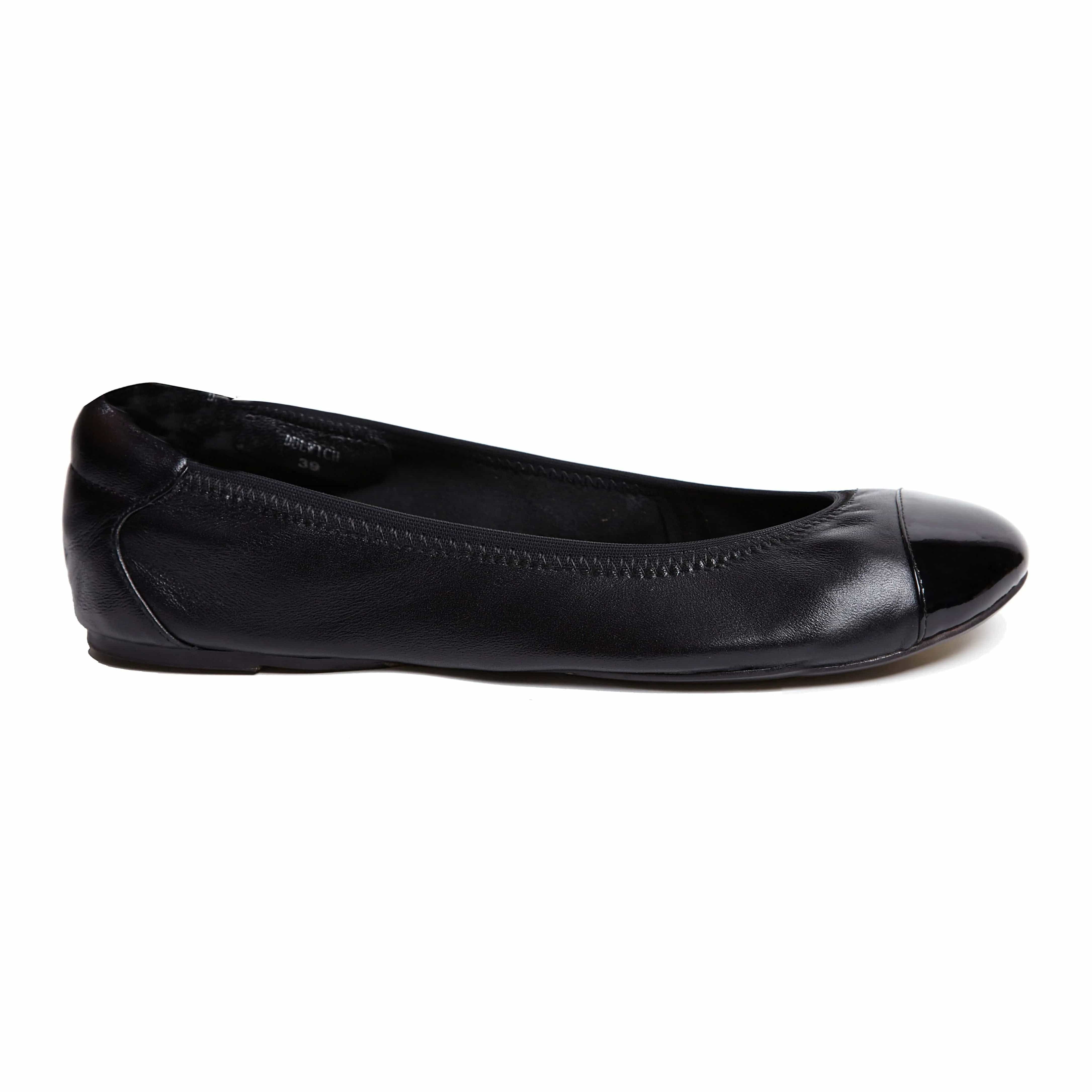 Harrow - Black with Black Cap Ballerinas Cocorose London