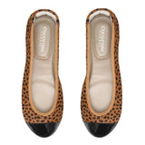 Harrow - Leopard Pony Hair with Black Cap Ballerinas Cocorose London