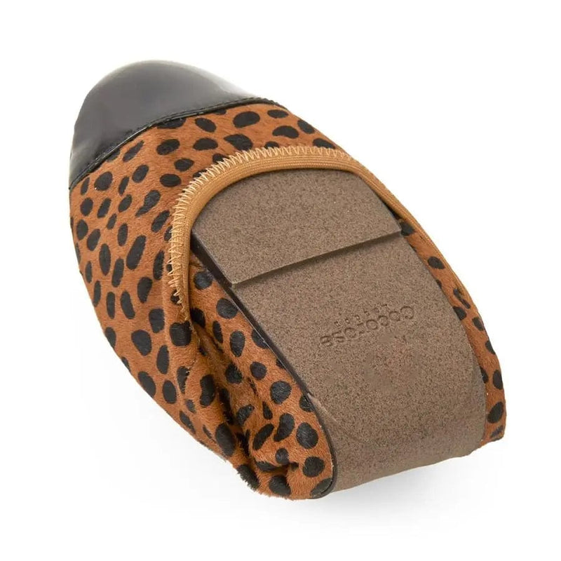 Harrow - Leopard Pony Hair with Black Cap Ballerinas Cocorose London