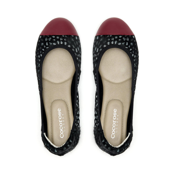 Harrow  - Silver Leopard with Burgundy Toe Cap Cocorose London