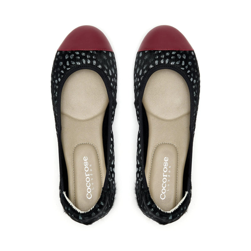 Harrow  - Silver Leopard with Burgundy Toe Cap Cocorose London