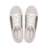 Hoxton - Dove Grey  with Grey Leopard Leather Trainers Cocorose London