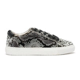 Hoxton - Grey Snakeprint Leather Trainers Cocorose London