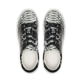 Hoxton - Grey Snakeprint Leather Trainers Cocorose London