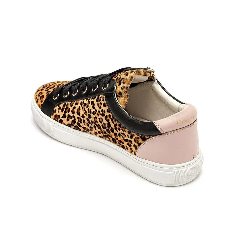 Hoxton - Leopard Trainers with Zip and Black Trim Cocorose London