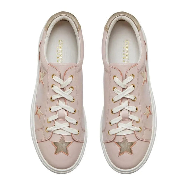 Hoxton - Pastel Pink with Gold Stars Trainers Cocorose London