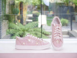 Hoxton - Pastel Pink with Gold Stars Trainers Cocorose London