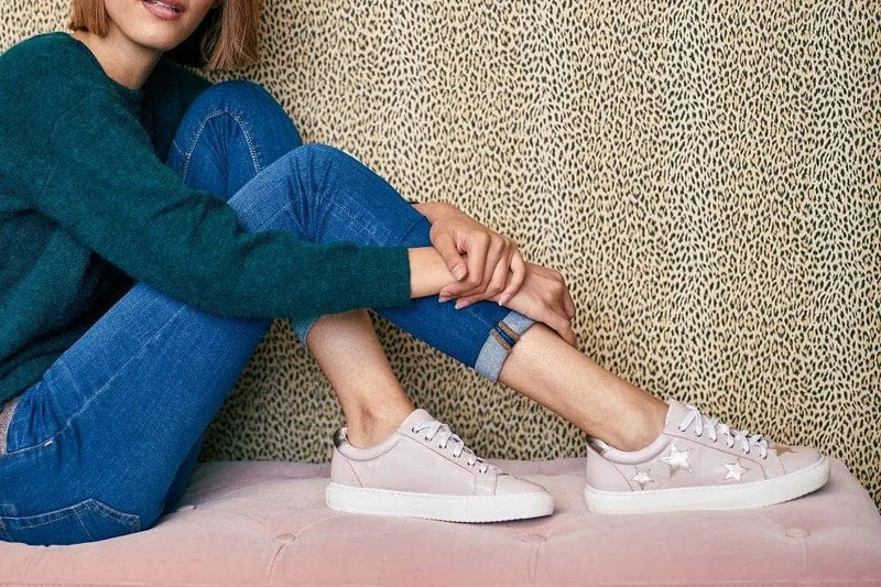 Hoxton - Pastel Pink with Gold Stars Trainers Cocorose London