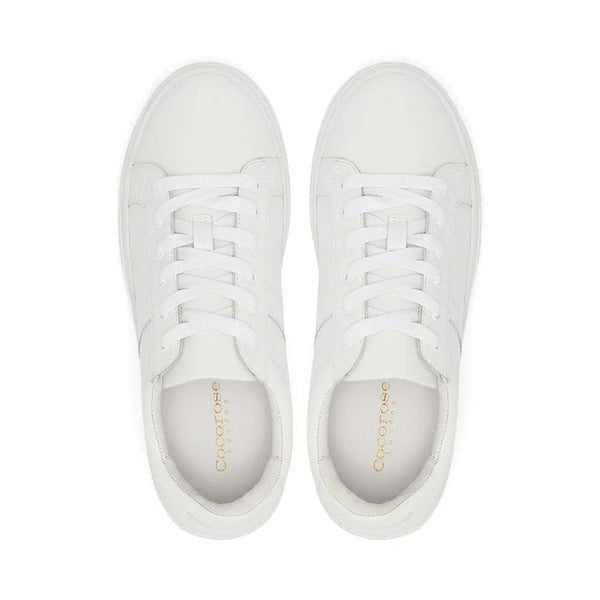 Hoxton - Stripes White & White Trainers Cocorose London