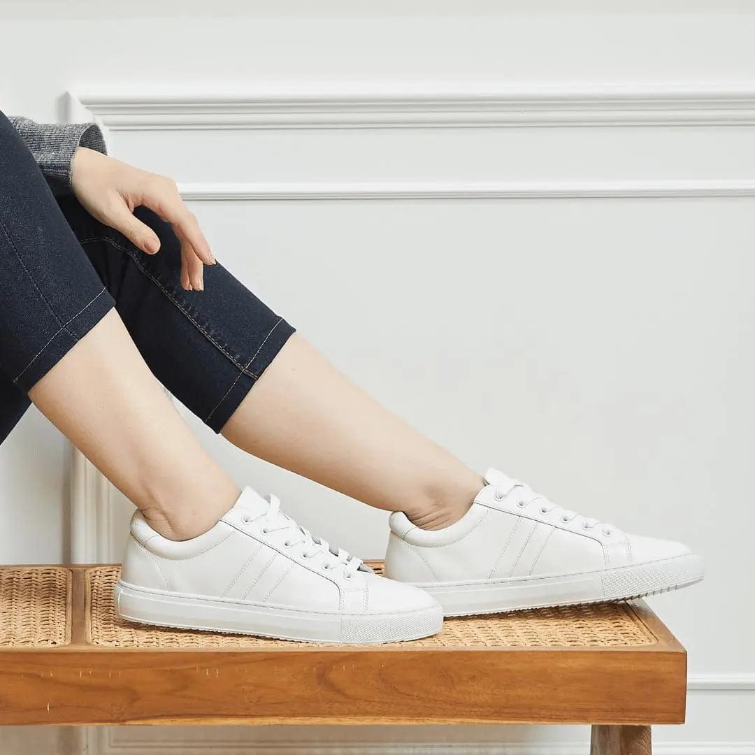 Hoxton - Stripes White & White Trainers Cocorose London