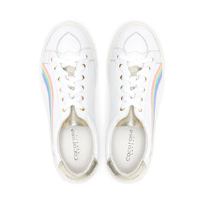 Hoxton - White Leather Trainers with Rainbow Cocorose London