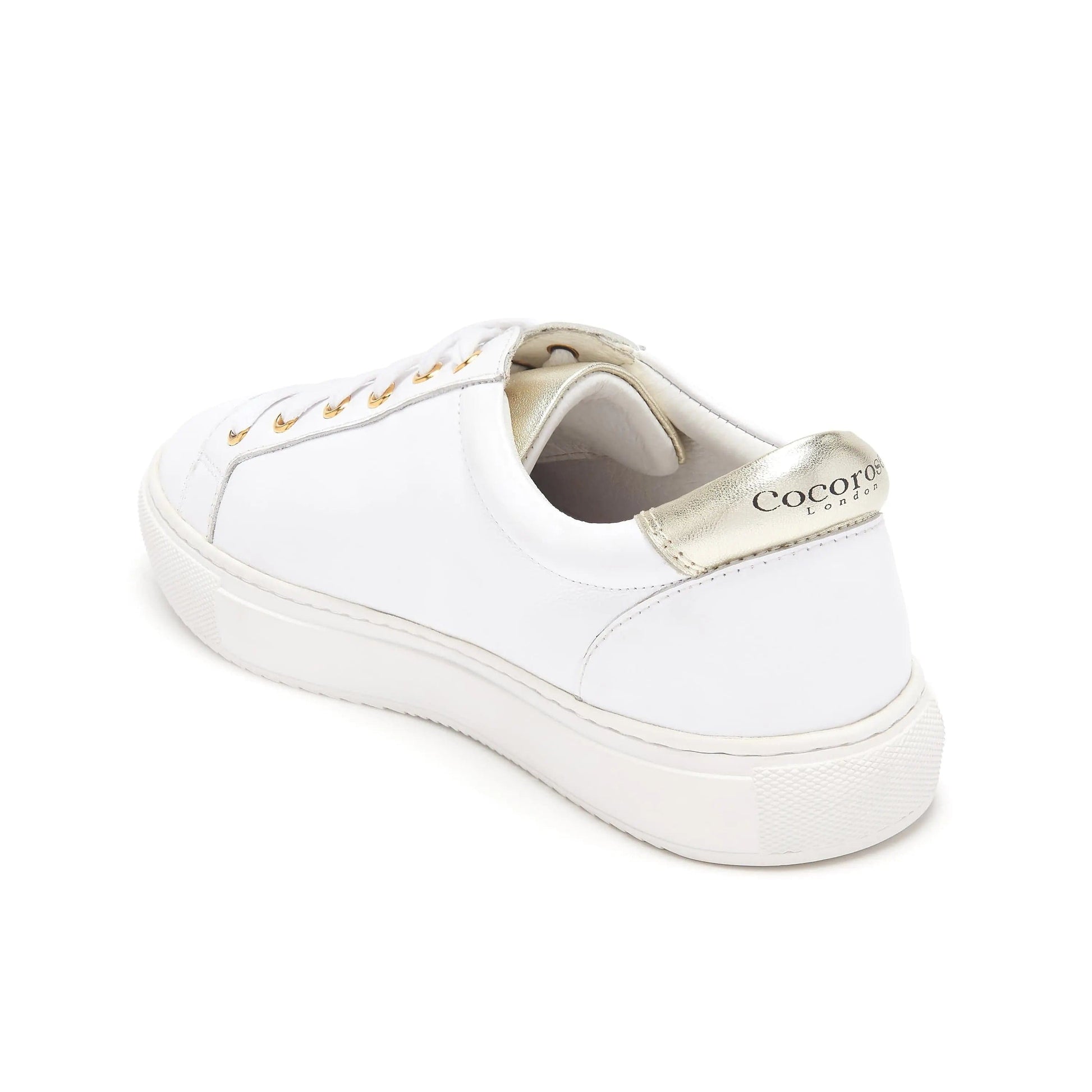 Hoxton - White Leather Trainers with Rainbow Cocorose London