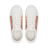 Hoxton - White with Pink & Gold Leopard Panels Trainers Cocorose London