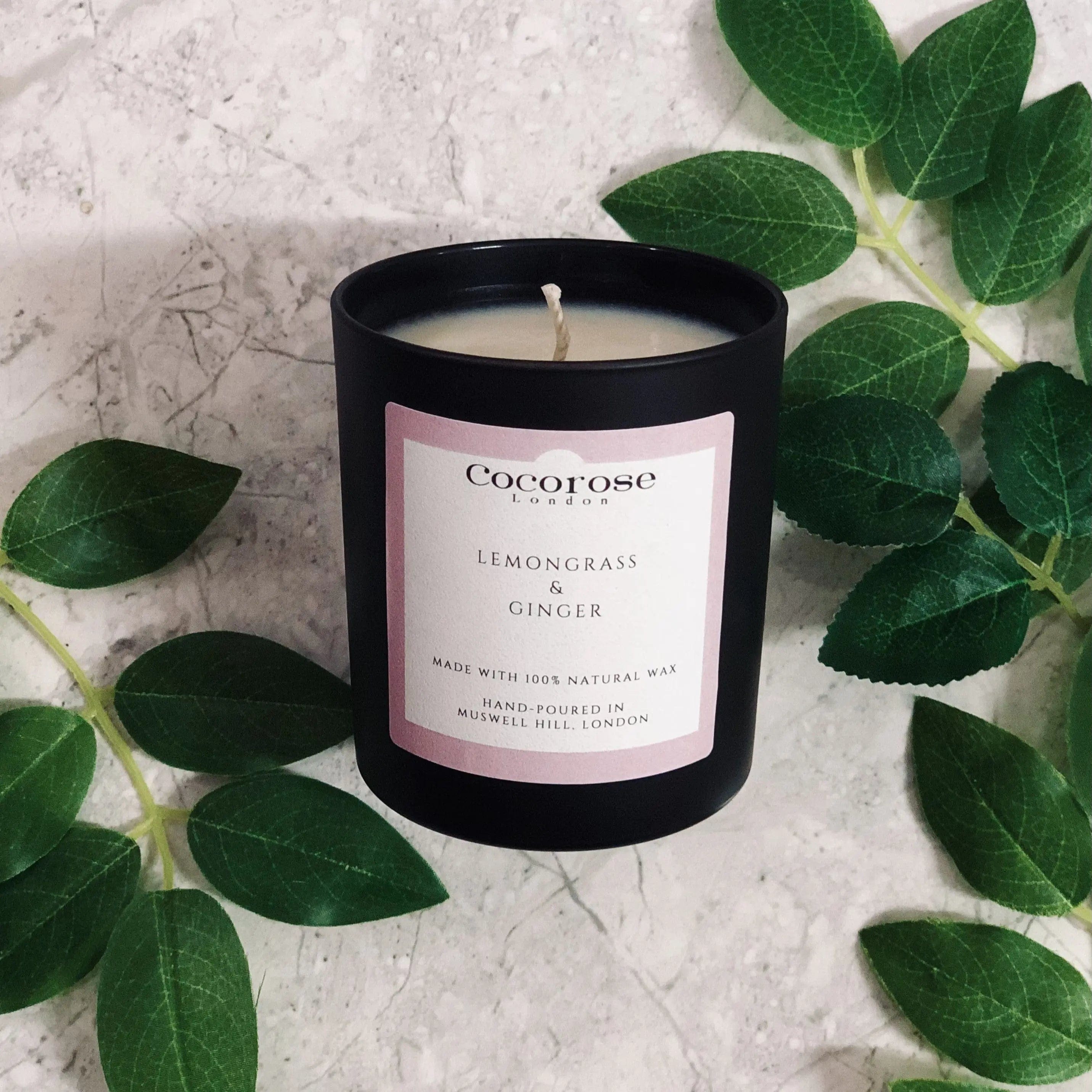 Lemongrass & Ginger Natural Wax Candle Cocorose London