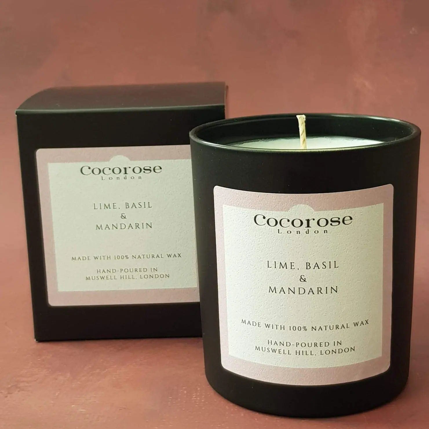 Lime, Basil & Mandarin Natural Wax Candle Cocorose London