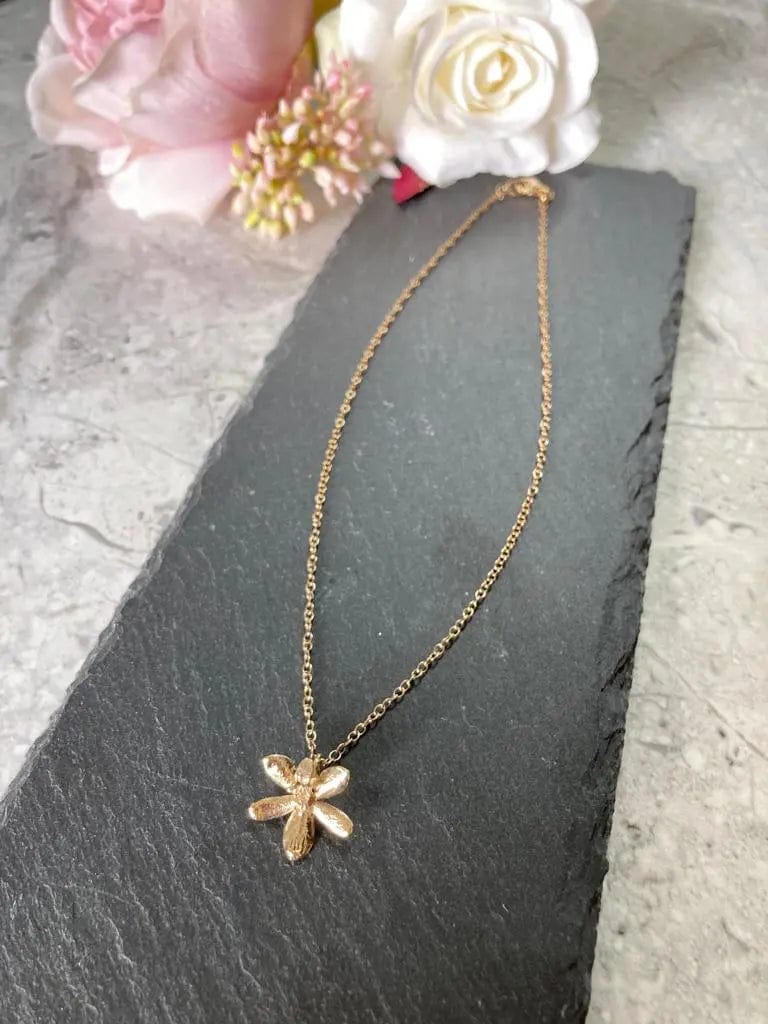 Miniature Gold Inverted Orchid Pendant Cocorose London