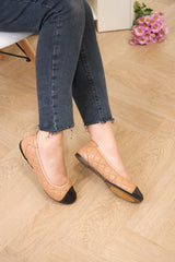 cushioned insole ballet flats in tan