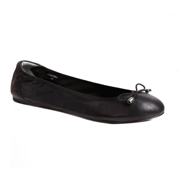 Sandringham - Black Leather Ballet Flats Cocorose London