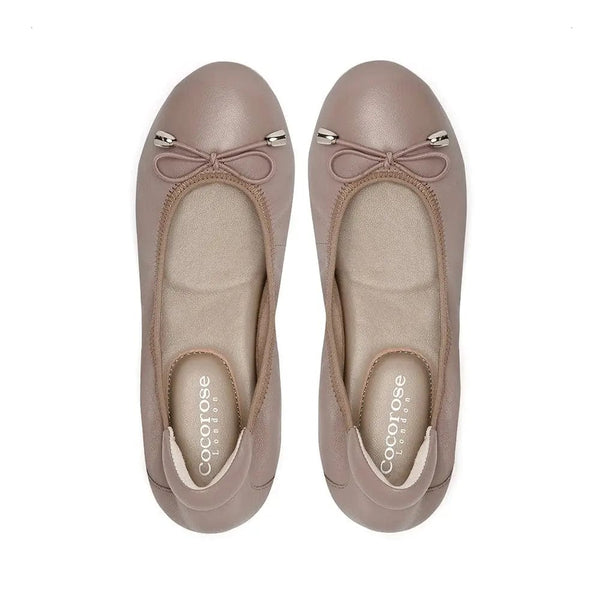 Sandringham - Dusky Pink Leather Ballet Flats Cocorose London