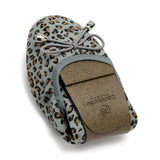 Sandringham - Grey Leopard Leather Flats Cocorose London