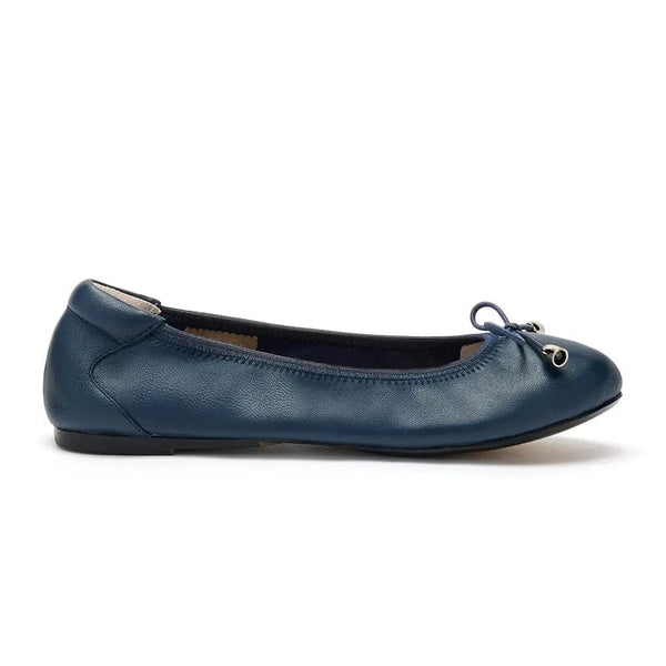 Sandringham - Navy Leather Ballet Flats Cocorose London