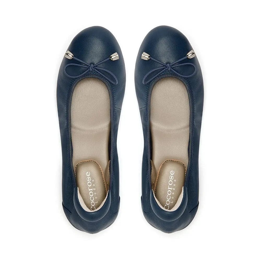 Navy leather flats online