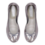 Sandringham - Pewter Silver Leather Ballet Flats Cocorose London